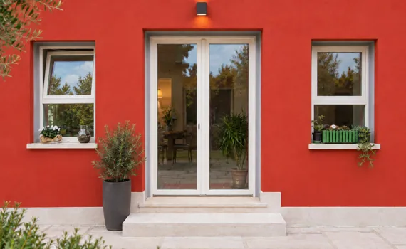 Finestre a wasistas e porta ad anta ribalta in pvc